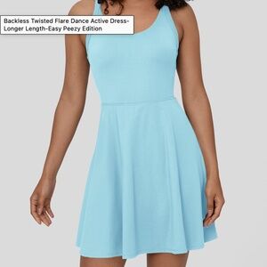 Backless Twisted Flare Dance Active Dress-Longer Length-Easy Peezy Edition